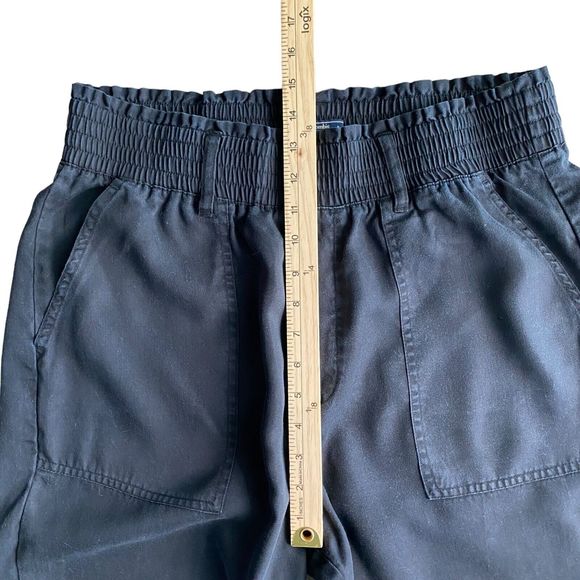 Abercrombie & Fitch Women's Joggers L Black Elastic Paper Bag Waist Lyocell - Picture 4 of 9